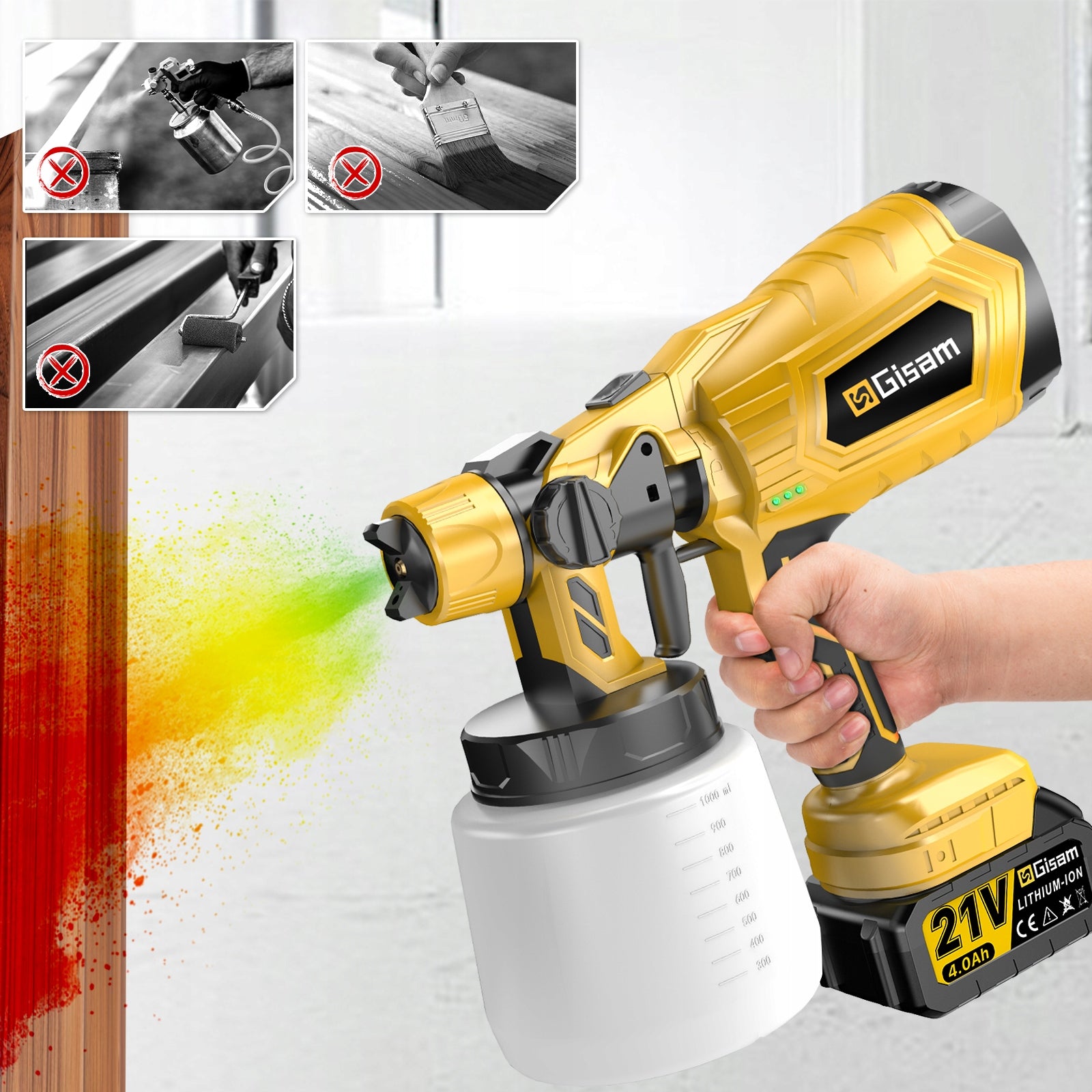 WALL PAINT GUN ELECTRIC SPRAY FOR PAINTS 1000ML Packaging status original