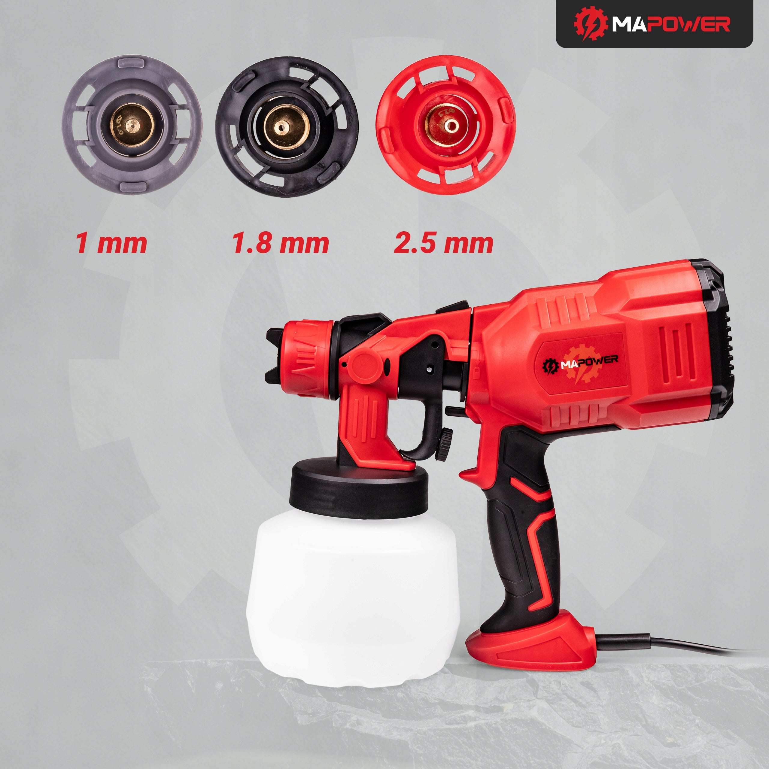 WALL PAINT GUN PAINT SPRAYER 3 NOZZLES 550 IN 80 DIN MAPOWER Manufacturer code MPSG02