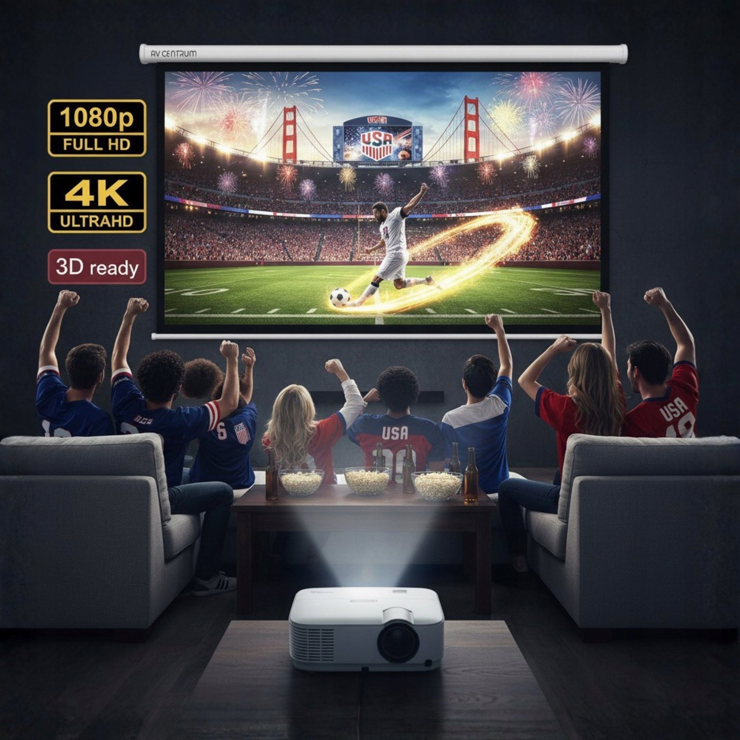 WALL PROJECTION SCREEN AVC-M160 80" 160X120 SEMI-AUTOMATIC AVCENTRUM Manufacturer code AVC-M160