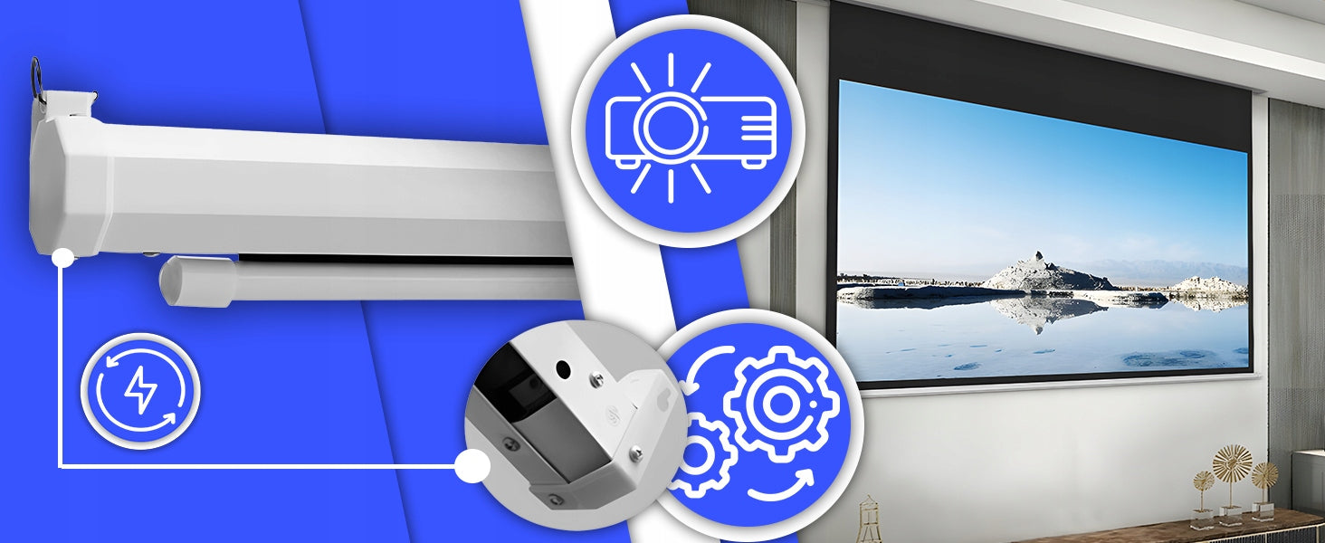 WALL PROJECTION SCREEN ELECTRIC LARGE 265X179 CM 125" FULL HD + REMOTE CONTROL Manufacturer code ER1237