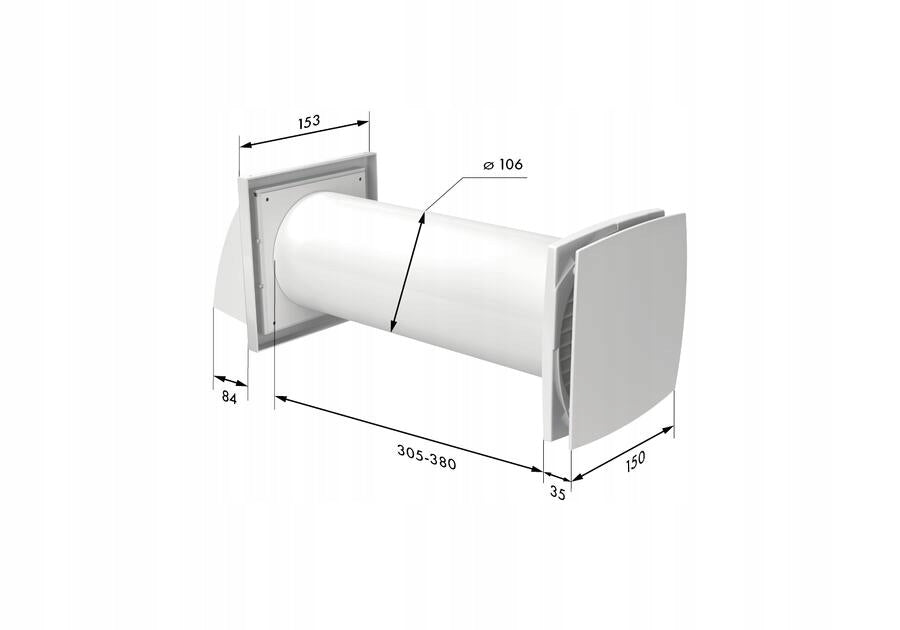 WALL RECUPERATOR 100 mm ROOM WITH REMOTE CONTROL SILENT VENTS VENTIKA SOLO+ Manufacturer code 5907660871702