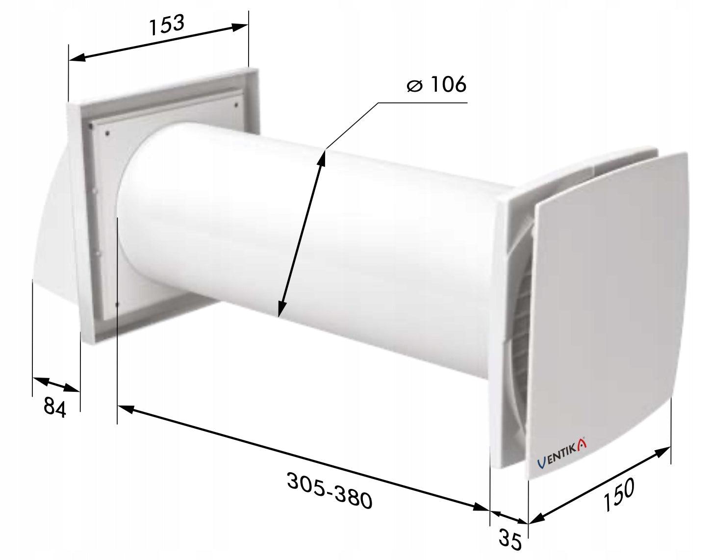 WALL RECUPERATOR VENTS VENTIKA SOLO 100 PILOT HYGROSTAT CLEAN AIR Range of energy efficiency classes A+ - G