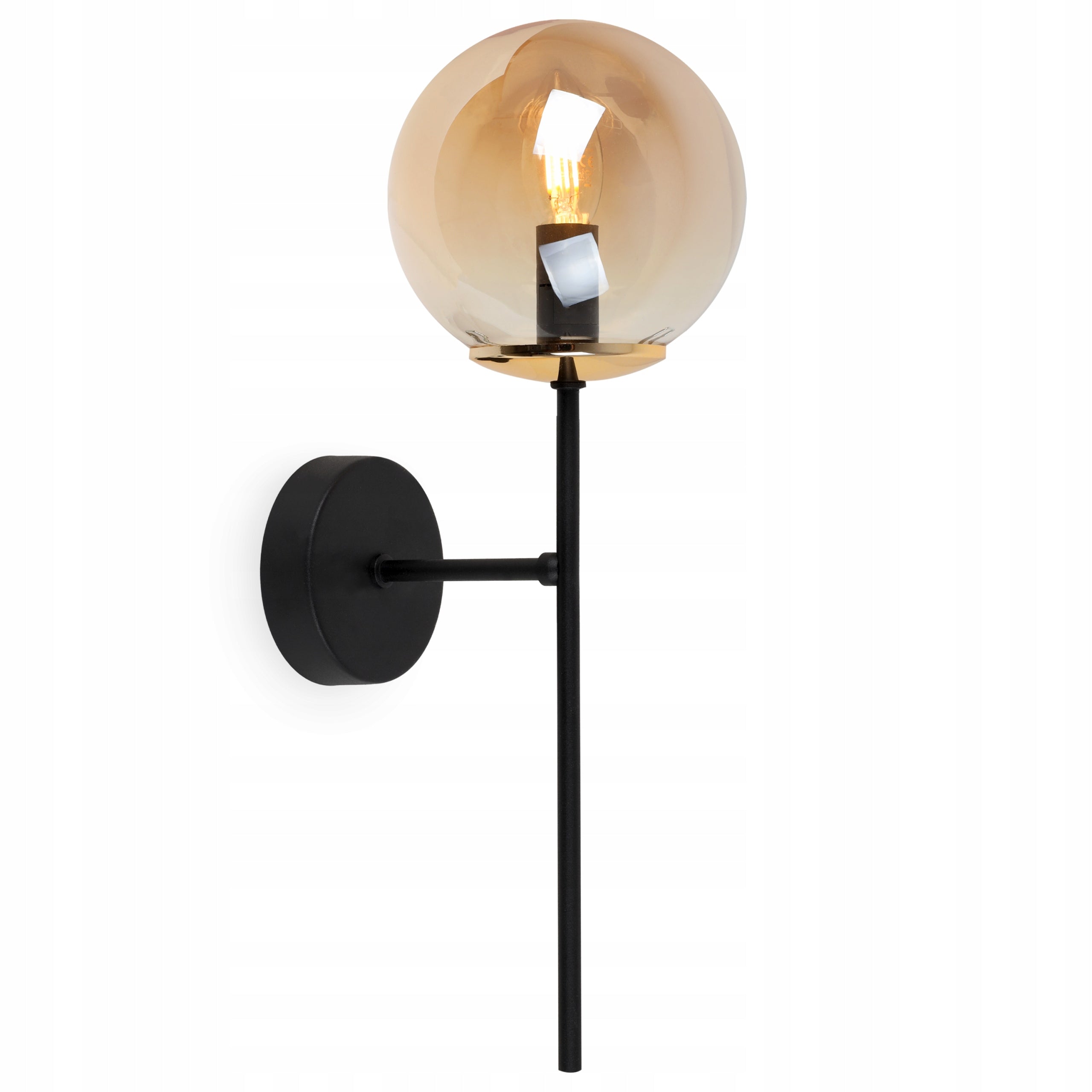 WALL SCONCE BLACK GOLD LAMP GLASS LOFT BALL FOR KITCHEN LIVING ROOM 45 CM