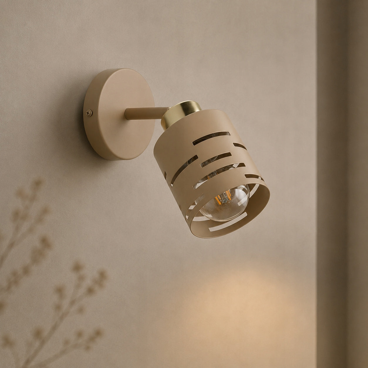 WALL SCONCE Indoor Moving Lamp E27 LED Beige Cashmere Packaging status original