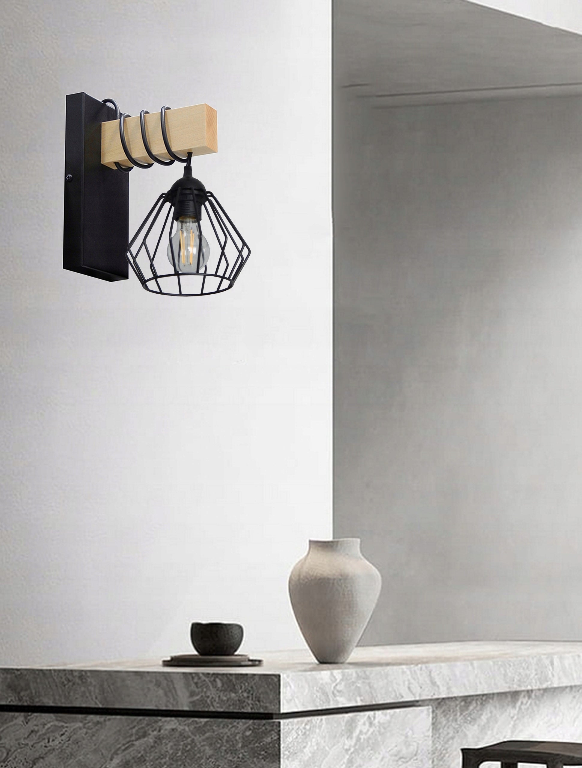 WALL SCONCE LAMP FOR HALLWAY STAIRS FOR LIVING ROOM KITCHEN WIRE EAN (GTIN) 5905471210154