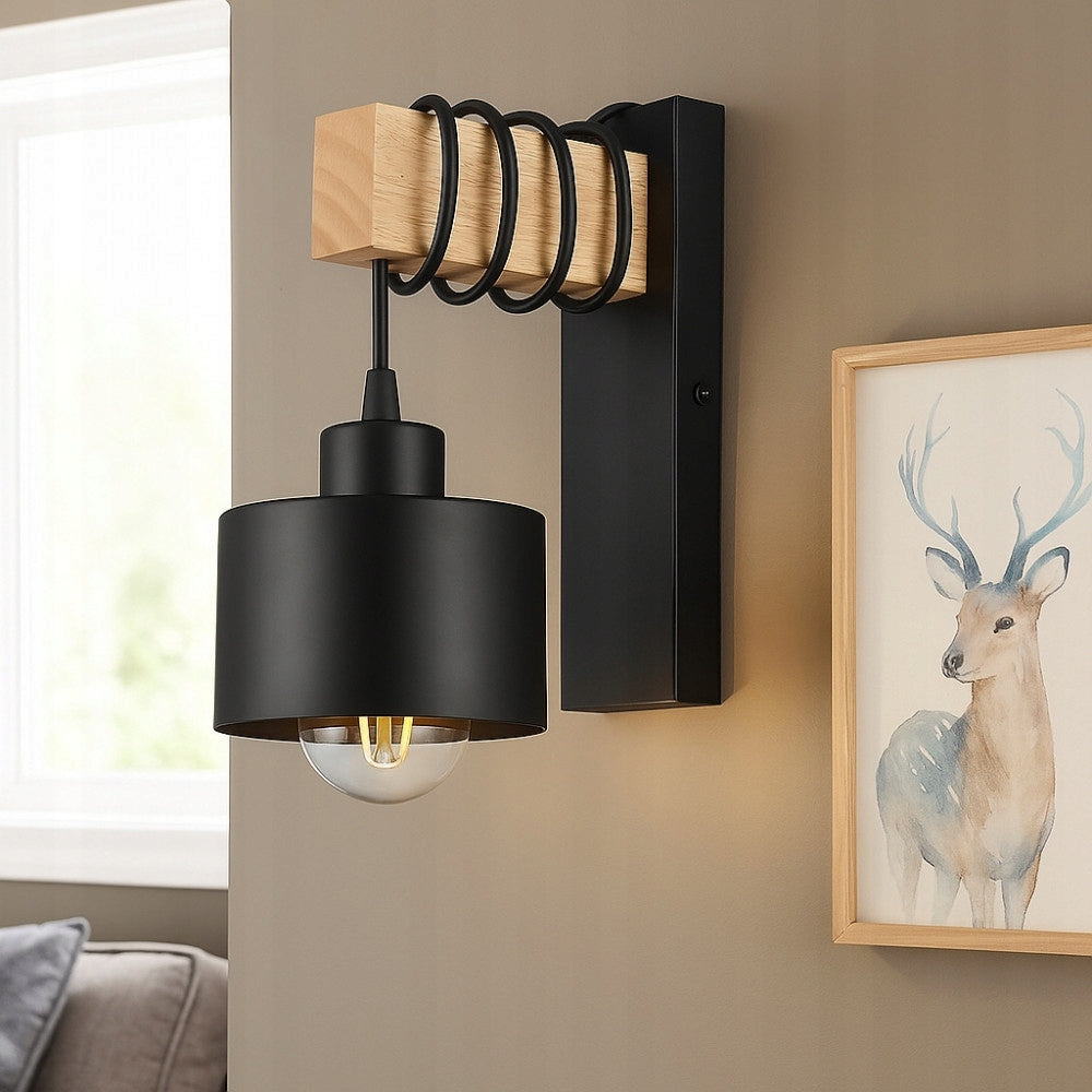 WALL SCONCE LED WOOD BLACK 35W IP20 TUBULAR Packaging status original