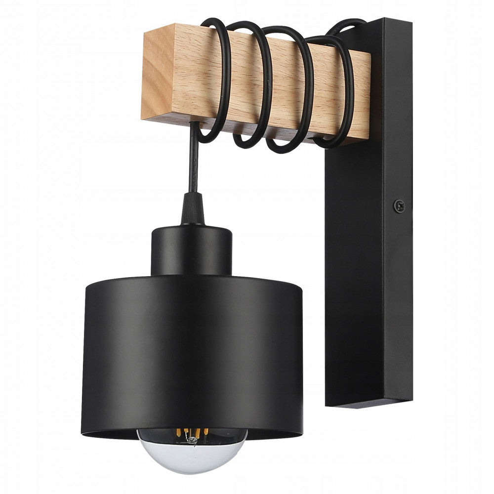 WALL SCONCE LED WOOD BLACK 35W IP20 TUBULAR