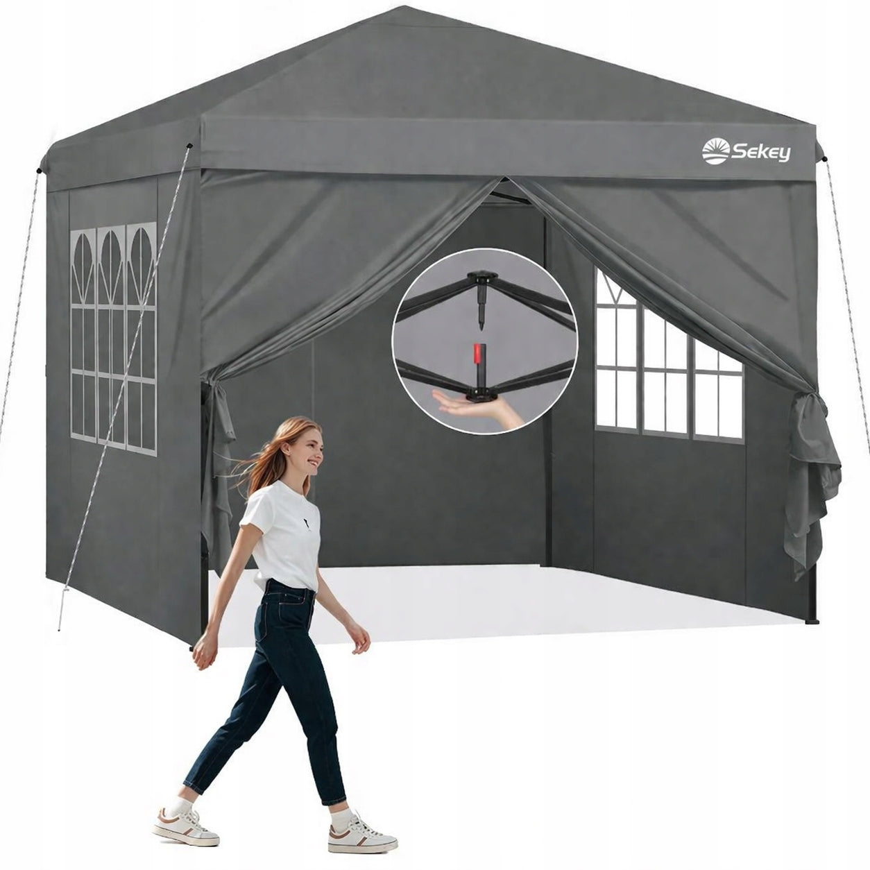 WALL / SIDE WALLS FOR PAVILION TENT GAZEBO 3x3 4 PIECES ANTHRACITE Manufacturer code GC53