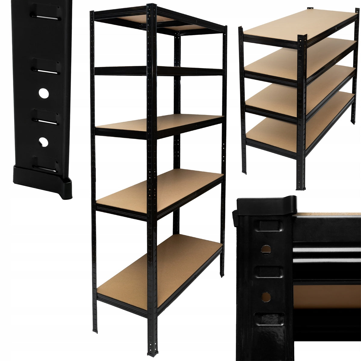 WAREHOUSE RACK METAL GARAGE WORKSHOP 5 SHELVES 180X90X40cm 875KG