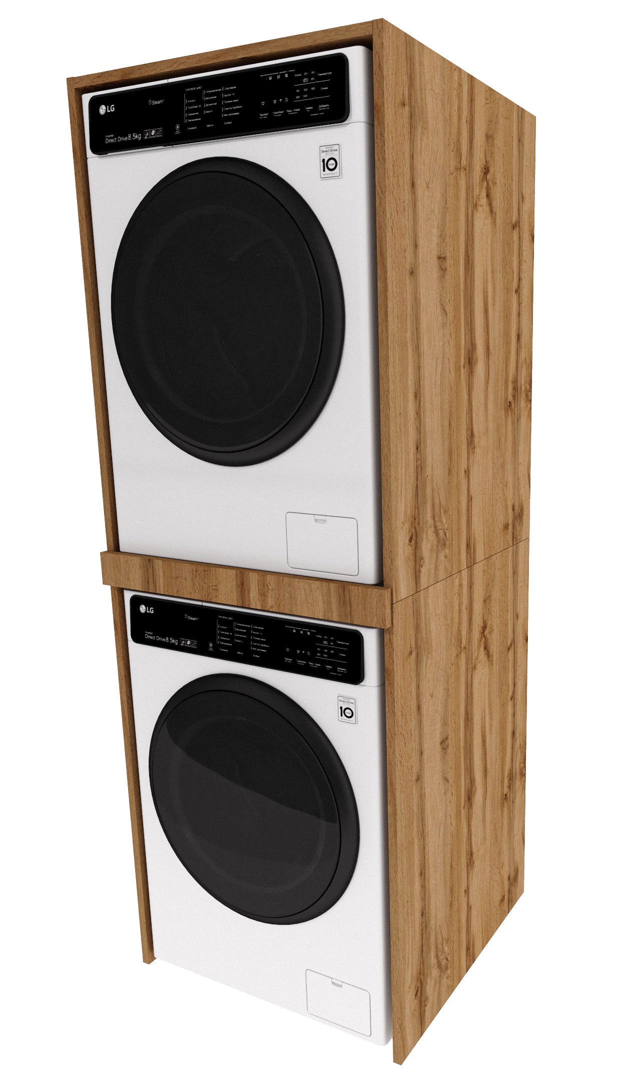 WASHING MACHINE AND DRYER cabinet Bathroom SLIM Oak Wotan 180x66x51,2