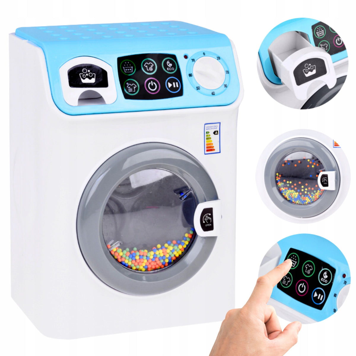 WASHING MACHINE REALISTIC TOY FOR CHILDREN LIGHT SOUND ROTATING DRUM AGD EAN (GTIN) 5902601411313