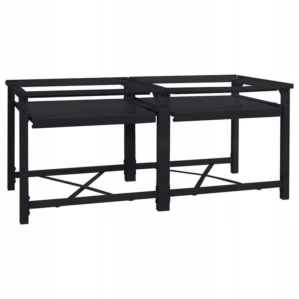 WASHING MACHINE STAND 2 PCS BLACK 64X55X32.5CM STEEL