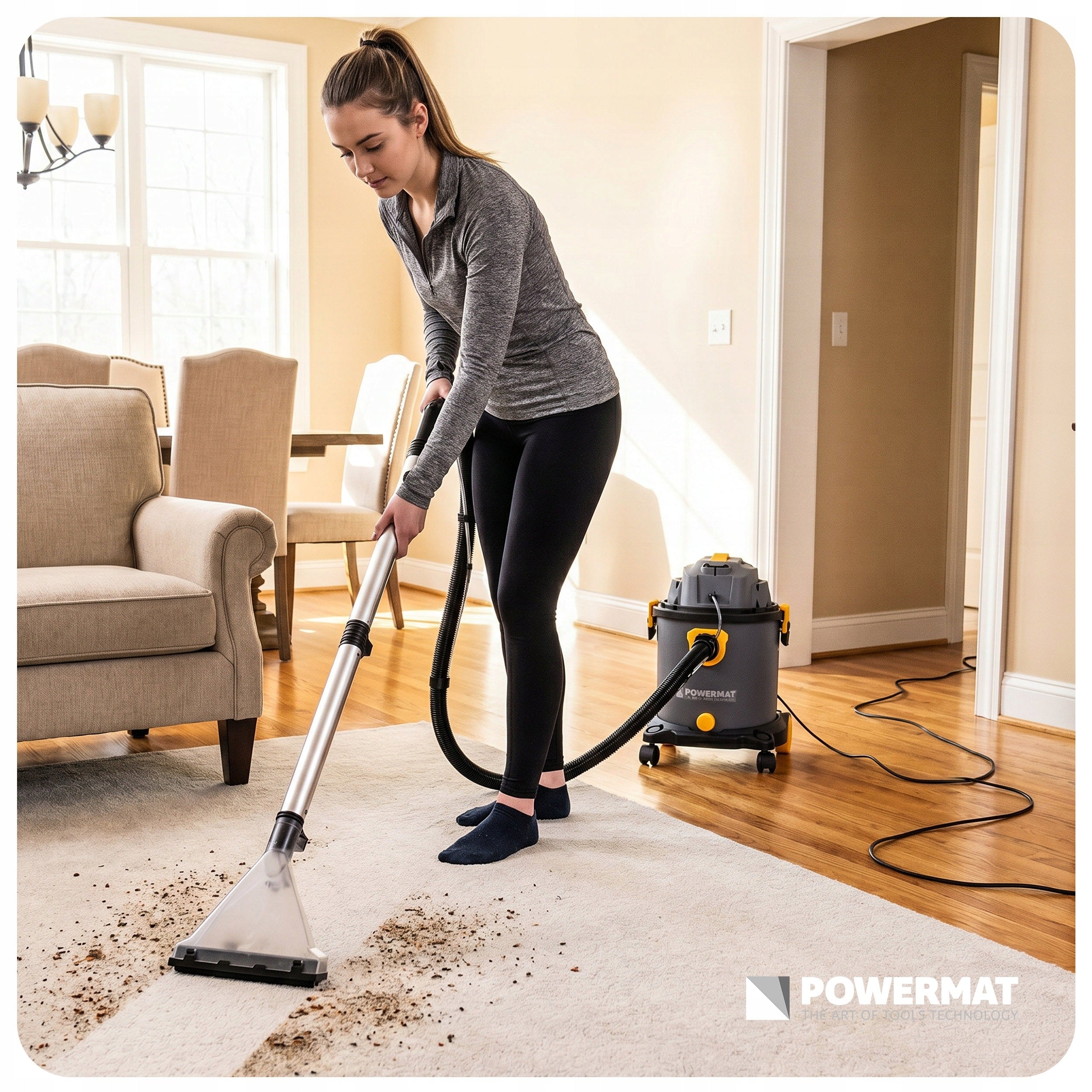 WASHING VACUUM CLEANER 20L 2000W FOR UPHOLSTERY WATER DUST 4 TIPS 2 PIPES 3L Dominant color gray