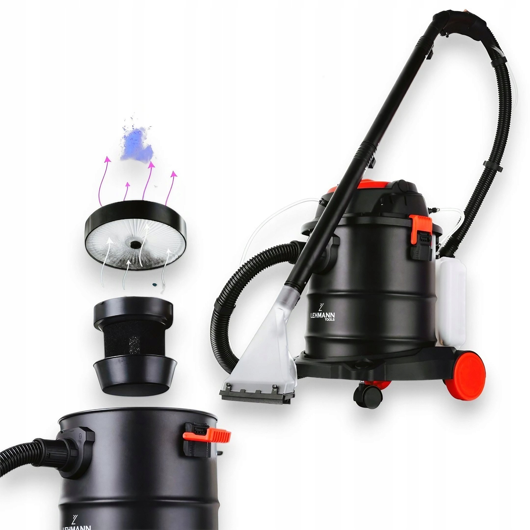 WASHING VACUUM CLEANER LEHMANN CARPET WASHING UPHOLSTERY WET DRY STRONG 2000W Maximum power 2000 W