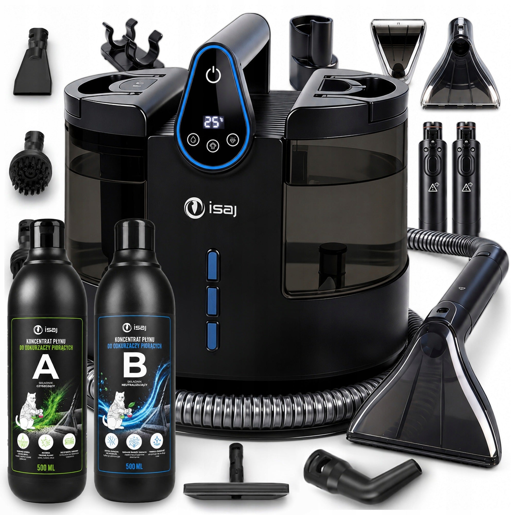 WASHING VACUUM CLEANER WITH STEAM FUNCTION + 2x LIQUID 500ml UPHOLSTERY FORMULA 1700W