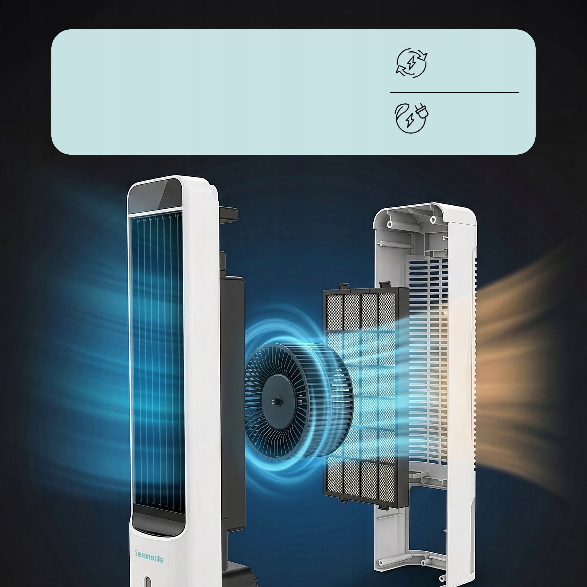 WATER AIR CONDITIONER COLUMN EVAPORATIVE ICE WATER SERENELIFE AIR CONDITIONER Packaging status original