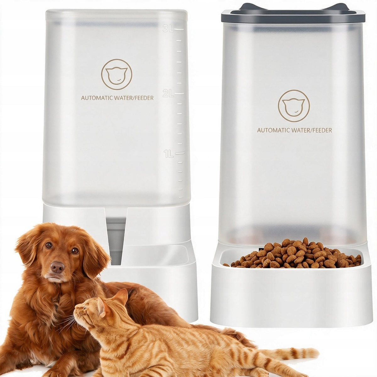 WATER AND FOOD FEEDER AUTOMATIC CAT AND DOG BOWL DRINKER DISPENSER