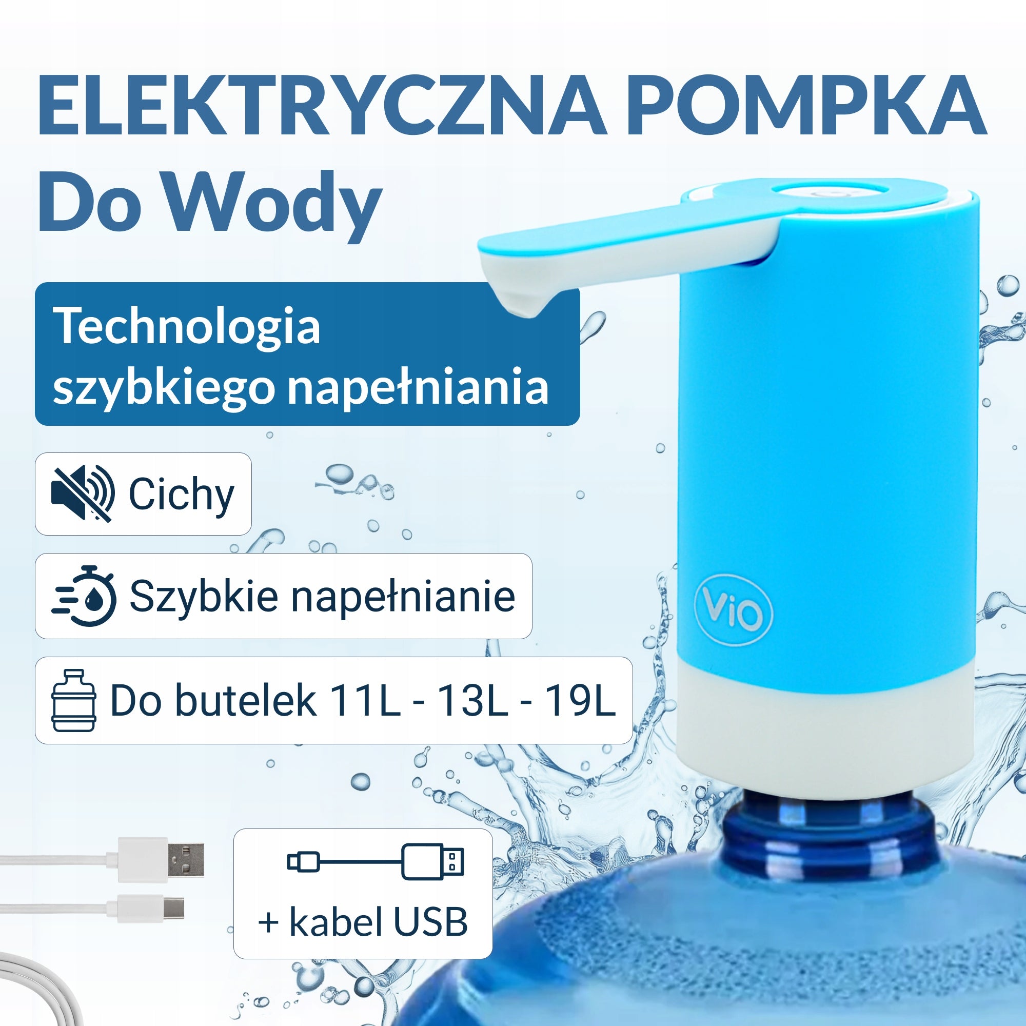WATER DISPENSER ViO E19 – ELECTRIC WATER PUMP FOR BOTTLES 13 and 18,9 L Manufacturer code ViO-E19