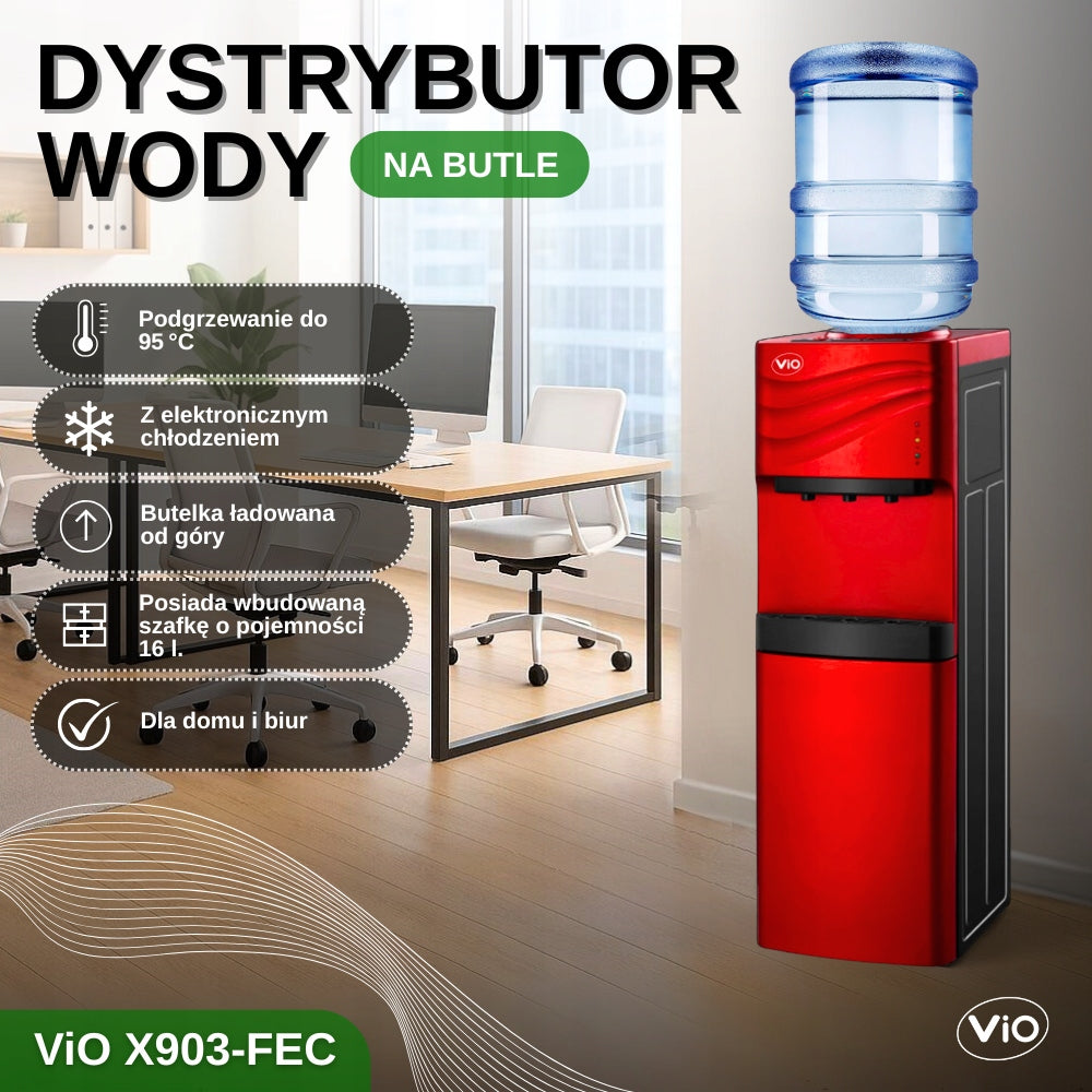 WATER DISPENSER ViO X903-FЕC Red WITH ELECTRONIC COOLING AND CABINET Packaging status original
