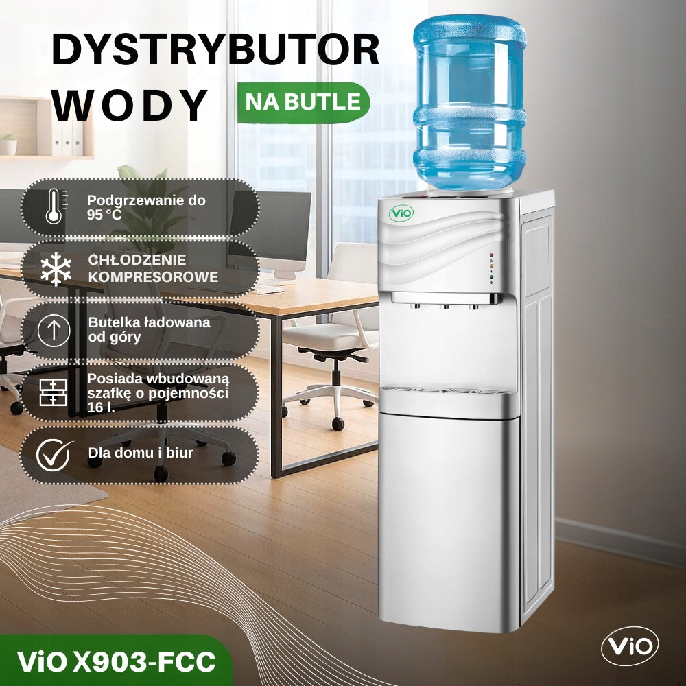 WATER DISPENSER ViO X903-FCC Silver - COMPRESSOR COOLING WITH CABINET Manufacturer code ViO-X903-FCC-SIL