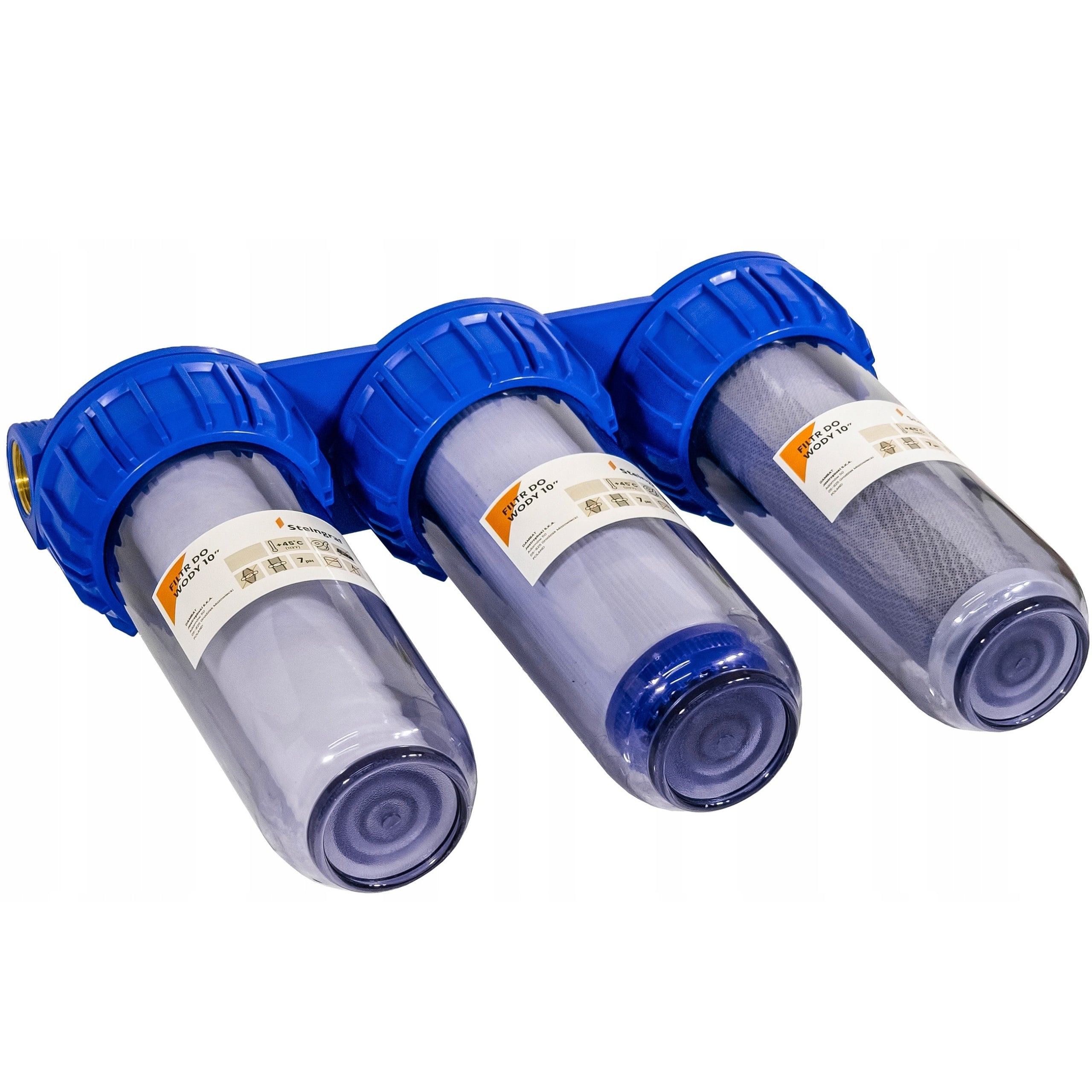 WATER FILTER PRE-BODY HOUSING FI 1'' GW 3-STAGE + CARTRIDGES SET Kind set
