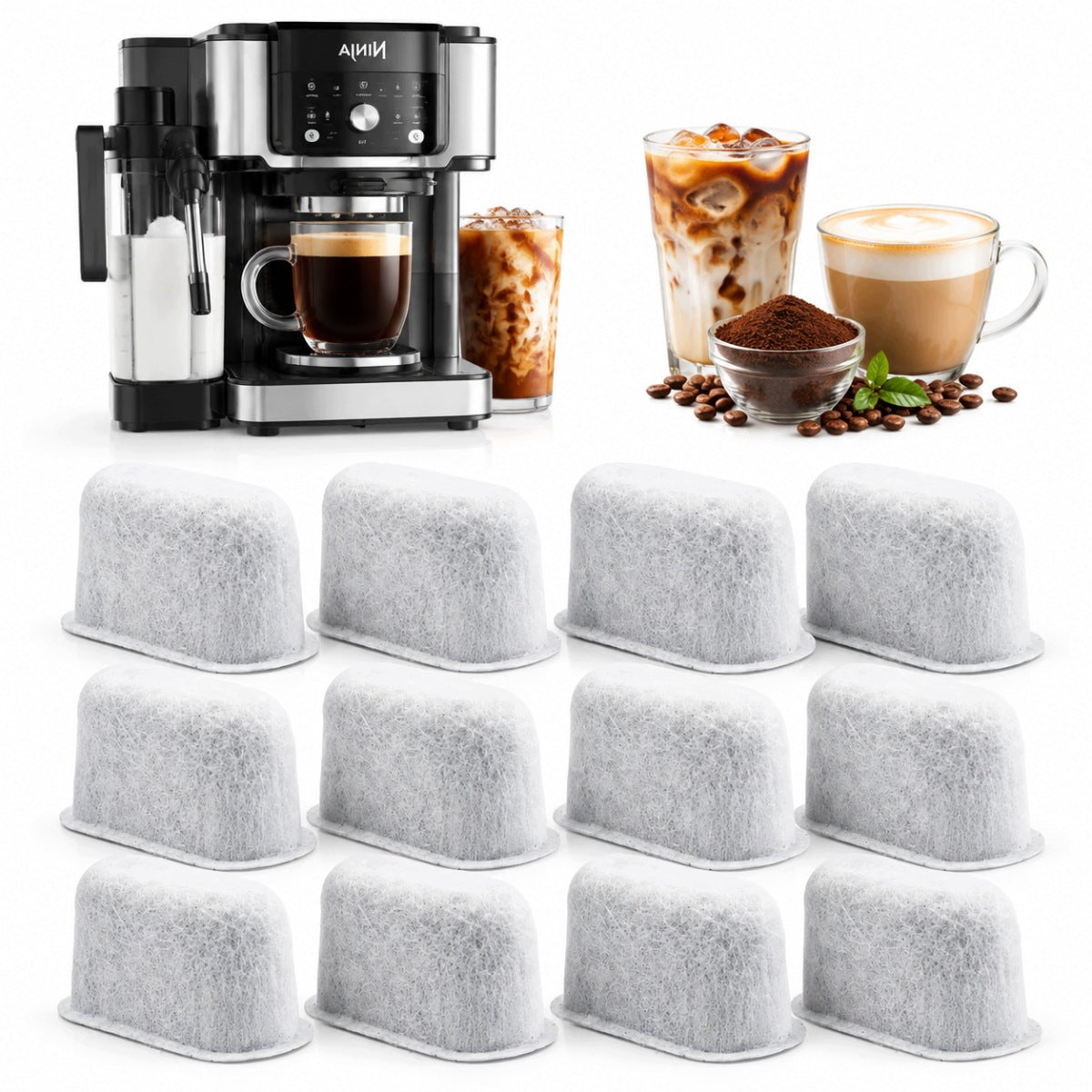 WATER FILTERS FOR NINJA LUXE CAFE - 12-PACK FILTER SET