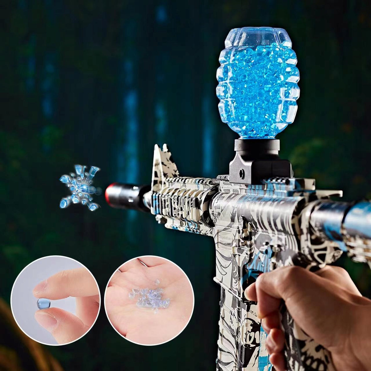 WATER GEL BALL GUN RIFLE AUTOMATIC SAFE LARGE SET Color multicolor