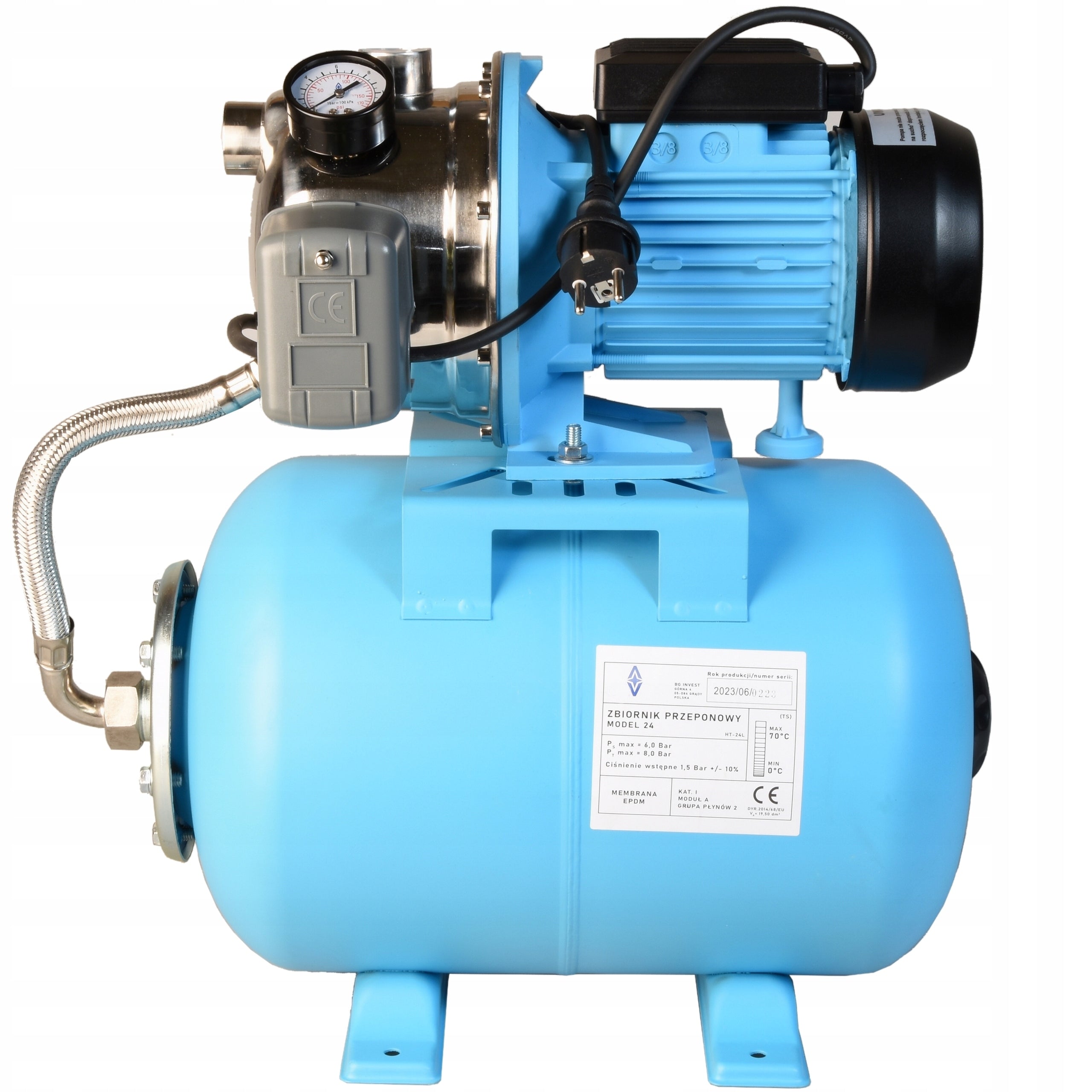 WATER HYDROPHORE 24L Hydrophore Set Pump 1100W 3600l/h EFFICIENT POWERFUL