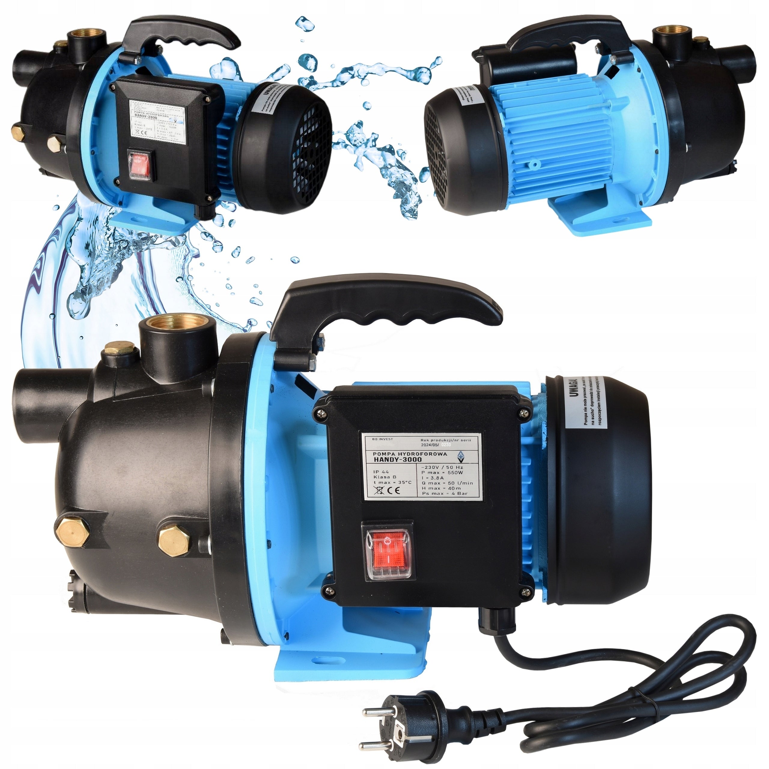 WATER PUMP HANDY 3000 l/h FOR WATER GARDEN IRRIGATION 550 W HANDY