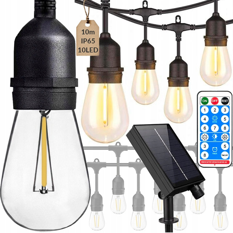 WATER RESISTANT OUTDOOR BALCONY GARLAND GARDEN TERRACE LIGHT BULBS 10m