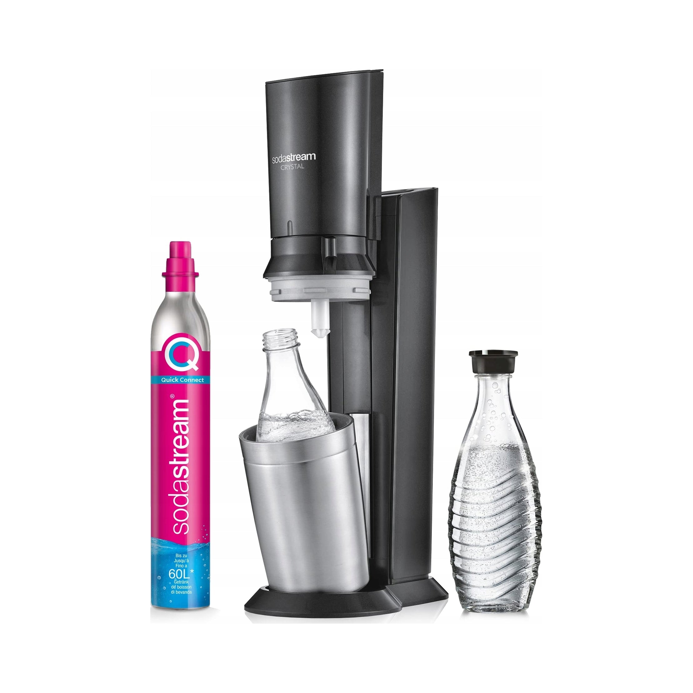 WATER SATURATOR SODASTREAM CRYSTAL + CO2 CARTRIDGE + GLASS CARAFE BOTTLE Manufacturer code SodaStream Crystal 3.0