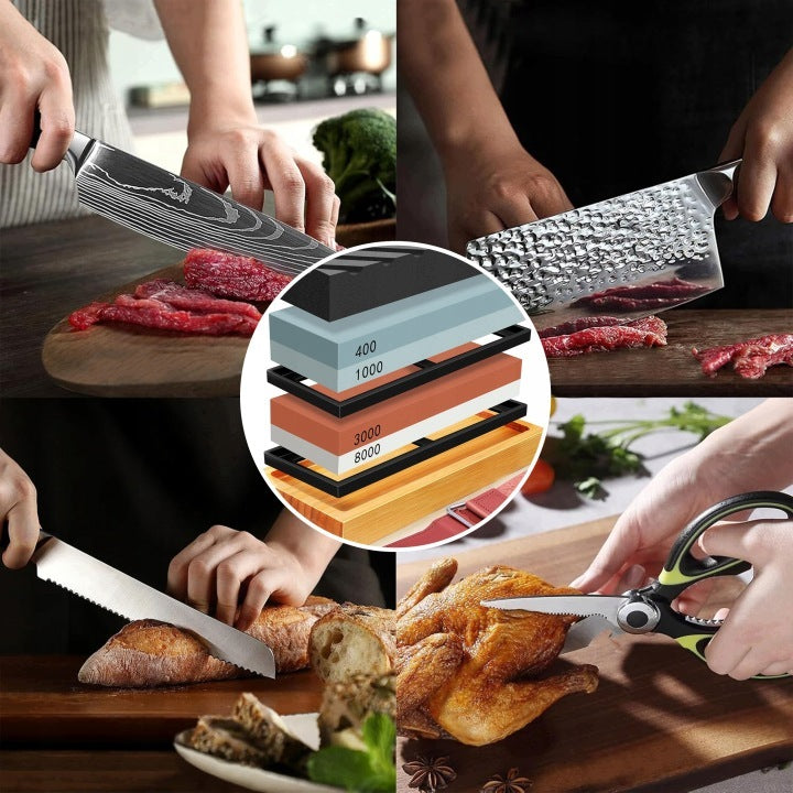 WATER STONE KNIFE SHARPENER CORUNDUM WHETSTONE STALK FOR SHARPENING PREMIUM Packaging status original