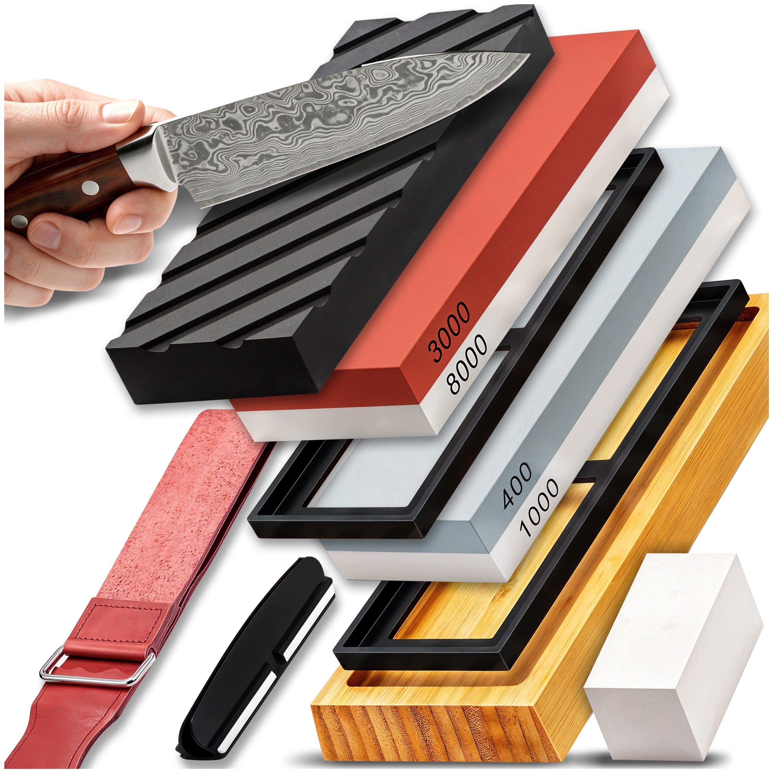 WATER STONE KNIFE SHARPENER CORUNDUM WHETSTONE STALK FOR SHARPENING PREMIUM