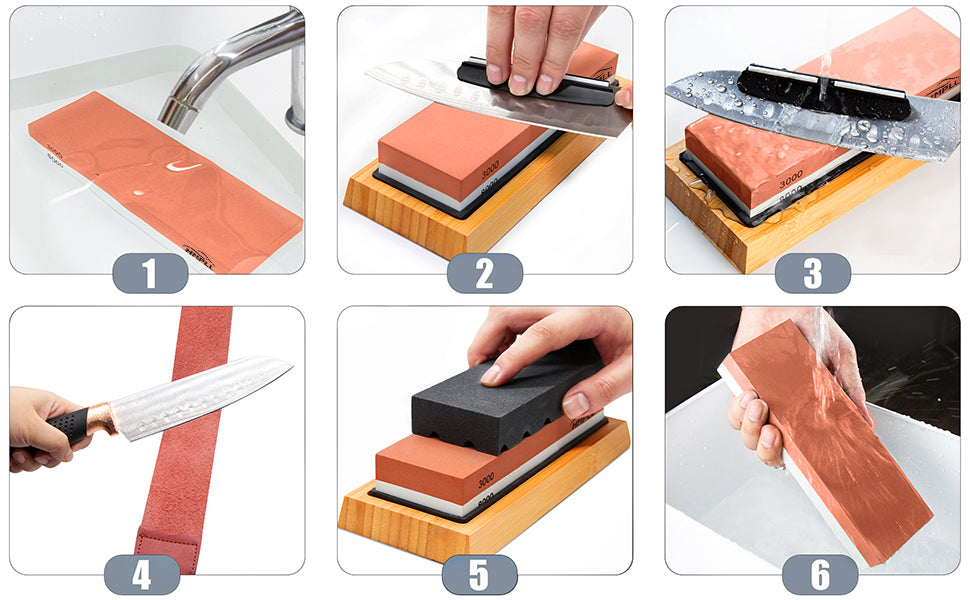 WATER STONE WHETSTONE SHARPENER FOR KITCHEN KNIVES SHARPENING STONES FULL Brand POKKA