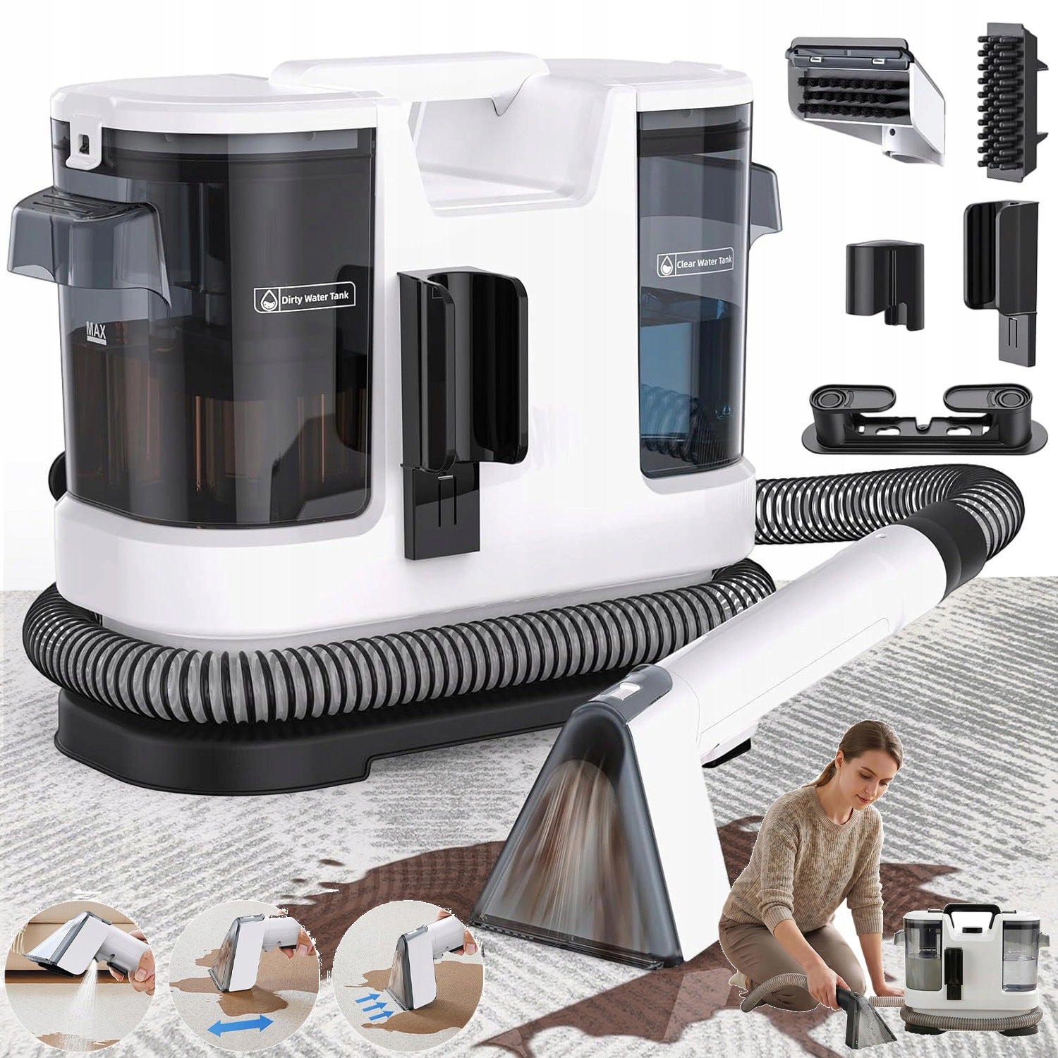 WATER WASHING VACUUM CLEANER EFFECTIVE AGAINST DIRT STAINS POWERFUL 450W 12KPA