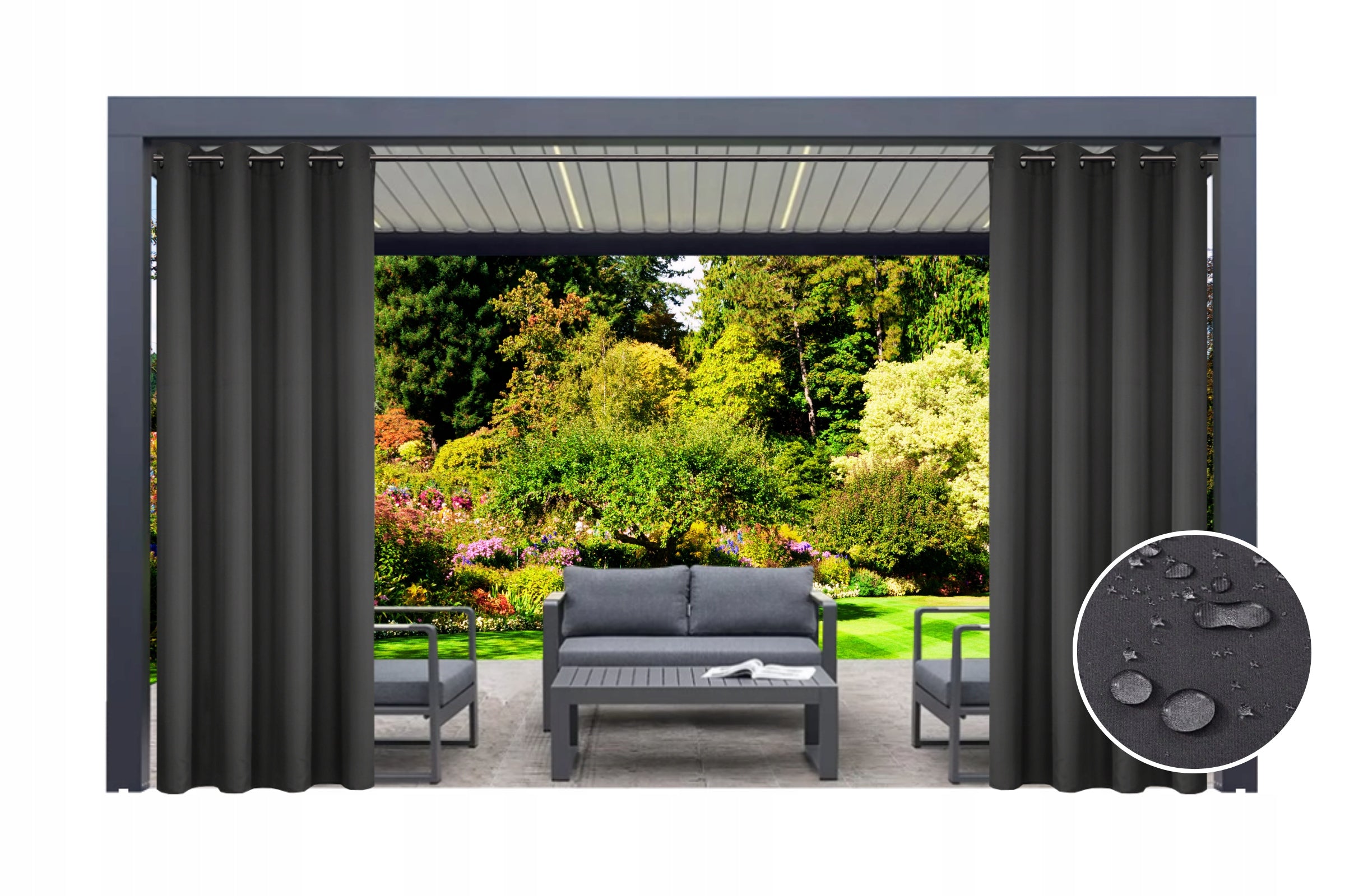WATERPROOF CURTAINS 155x220 WATERPROOF GRAPHITE