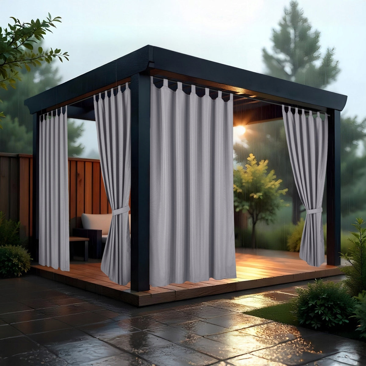 WATERPROOF Curtain 155x200 for Terrace for Gazebo Garden Harness Rune Grey Packaging status original