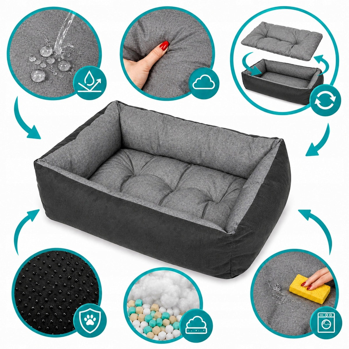 WATERPROOF Dog Bed Couch Sofa Sleeping Bed Playpen 70x55 LEN Manufacturer code Legowisko dla psa wodoodporne posłanie kanapa