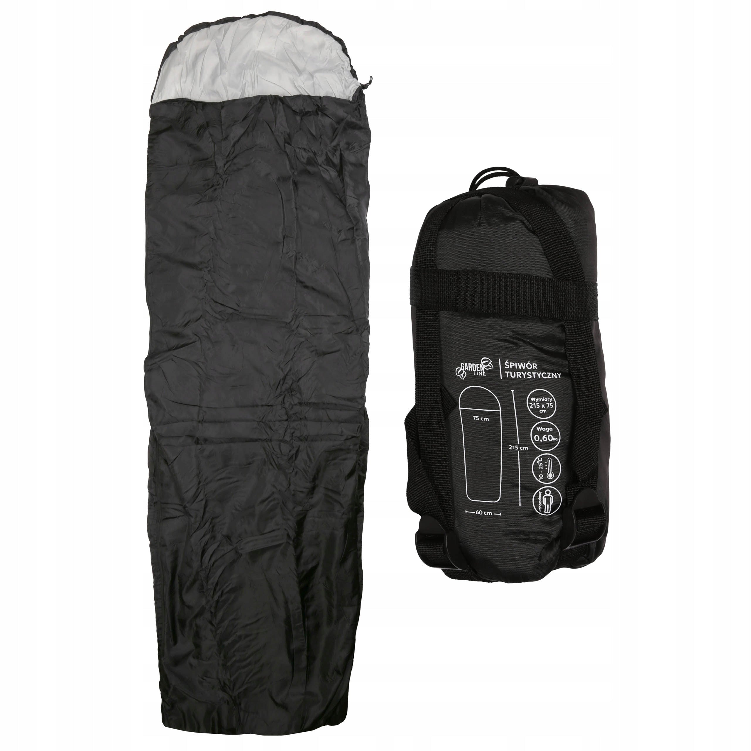 WATERPROOF HIKING Sleeping Bag, SINGLE Hooded Sleeping Bag, Lightweight Packaging status original