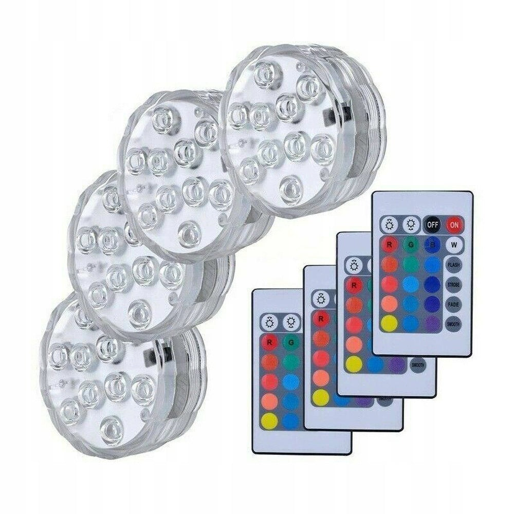 WATERPROOF RGB LED LIGHTS WITH REMOTE CONTROL 4 PCS POOL GARDEN BATH REMOTE CONTROL Brand no brand