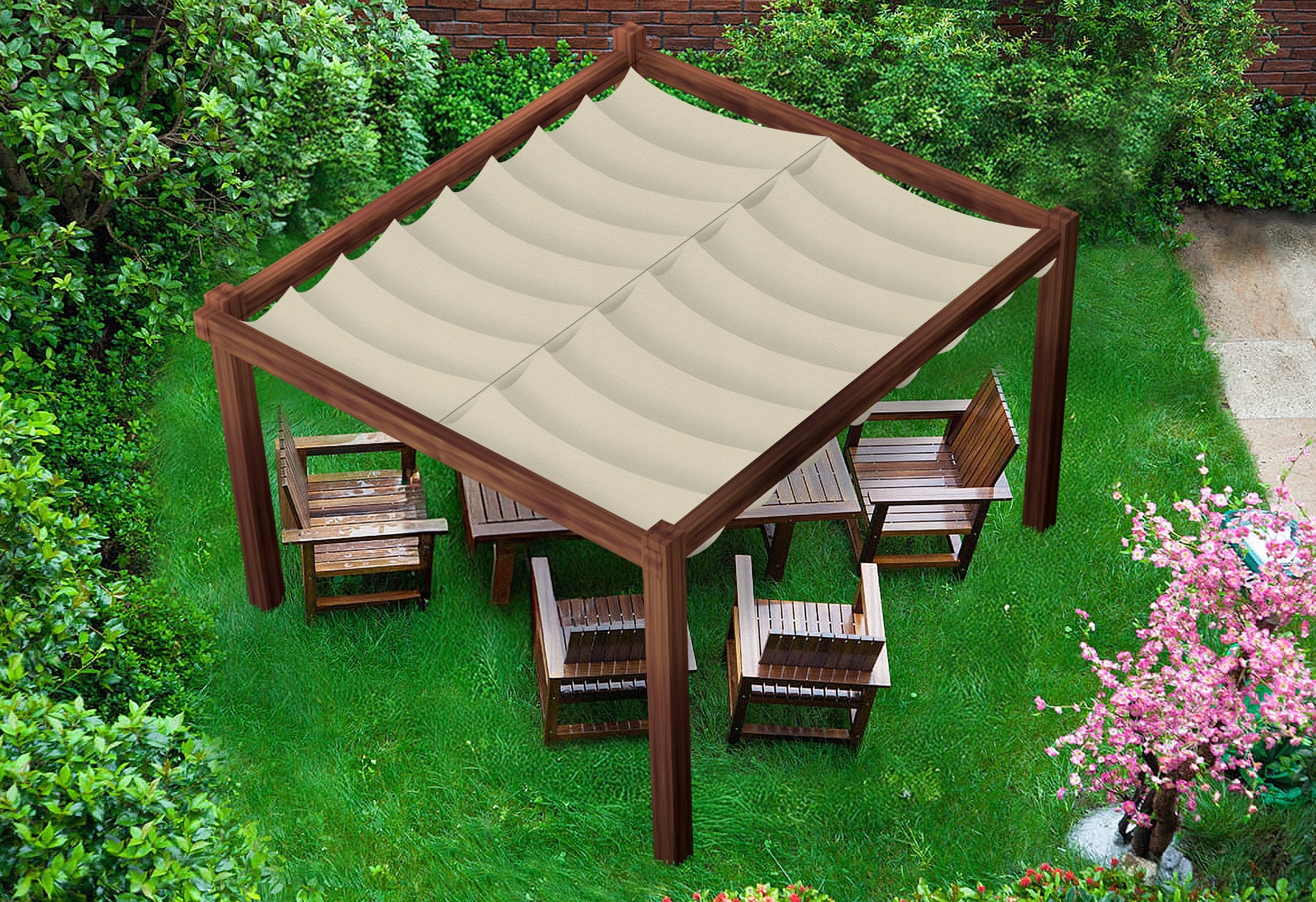 WATERPROOF SUNSHADE SAIL, EXTENDABLE, ROLLABLE FOR THE GARDEN, CUSTOM-SIZED EAN (GTIN) 5908226263412