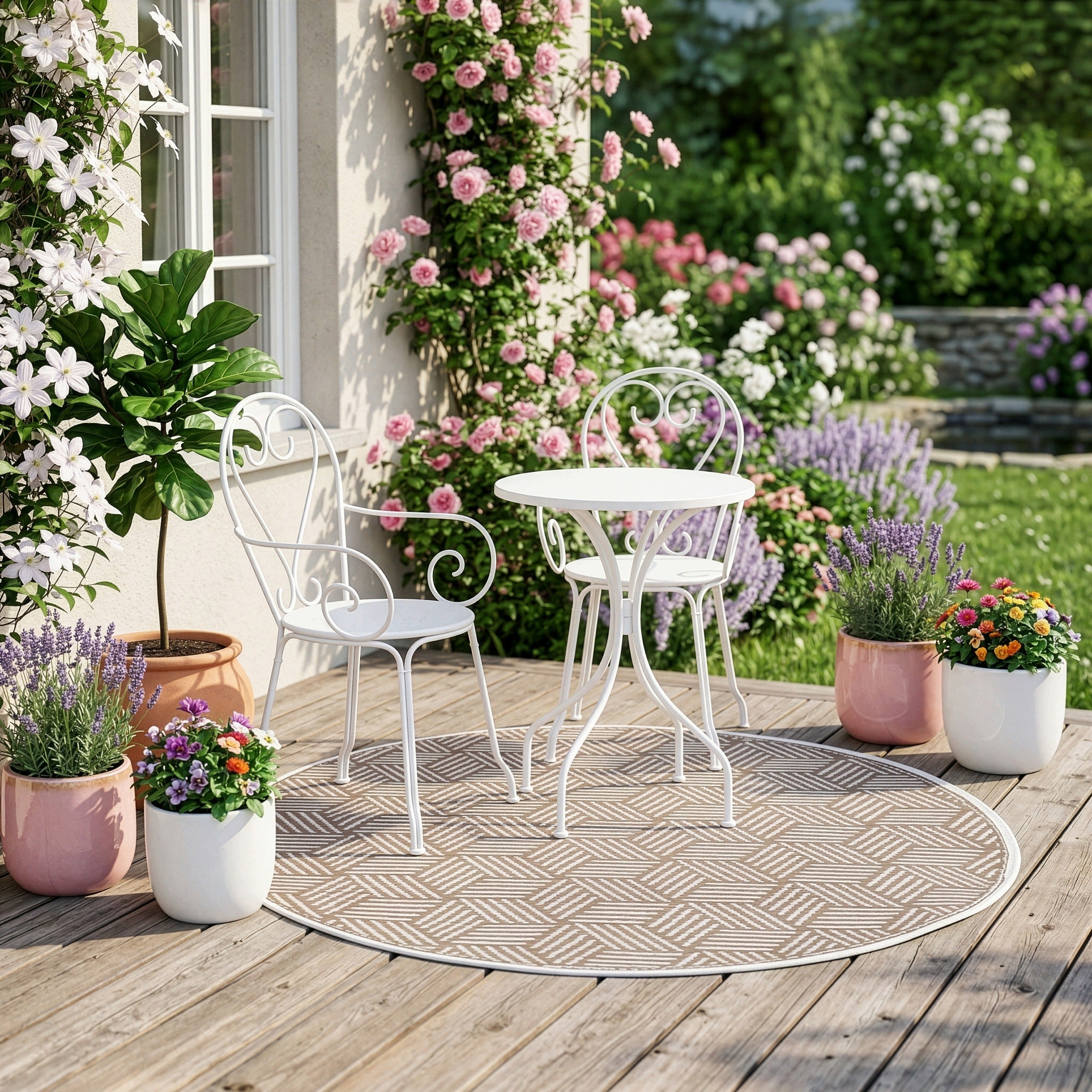 WATERPROOF TERRACE CARPET OUTDOOR MAT FOR BALCONY GARDEN ROUND 120 CM Brand DOMAREX