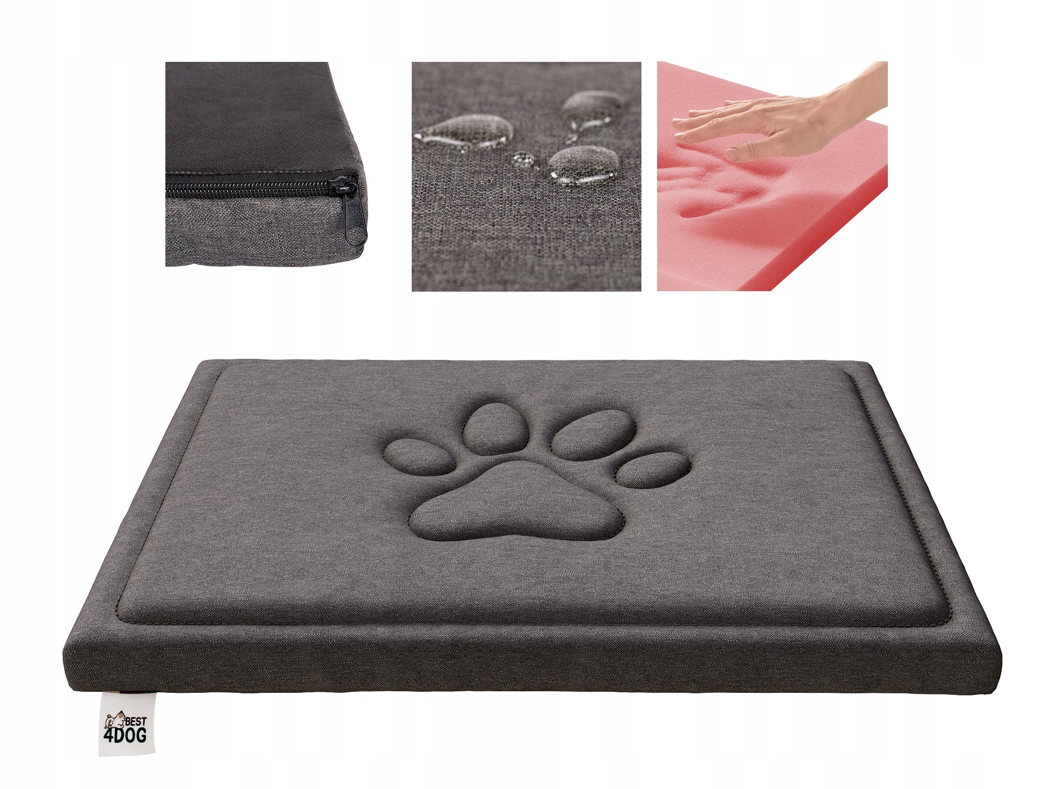 WATERPROOF orthopedic dog bed 70x100 visco mattress