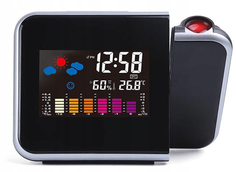 WEATHER STATION DIGITAL CLOCK ALARM CLOCK PROJECTOR HYGROMETER 4IN1 LARGE DISPLAY Manufacturer code AP28