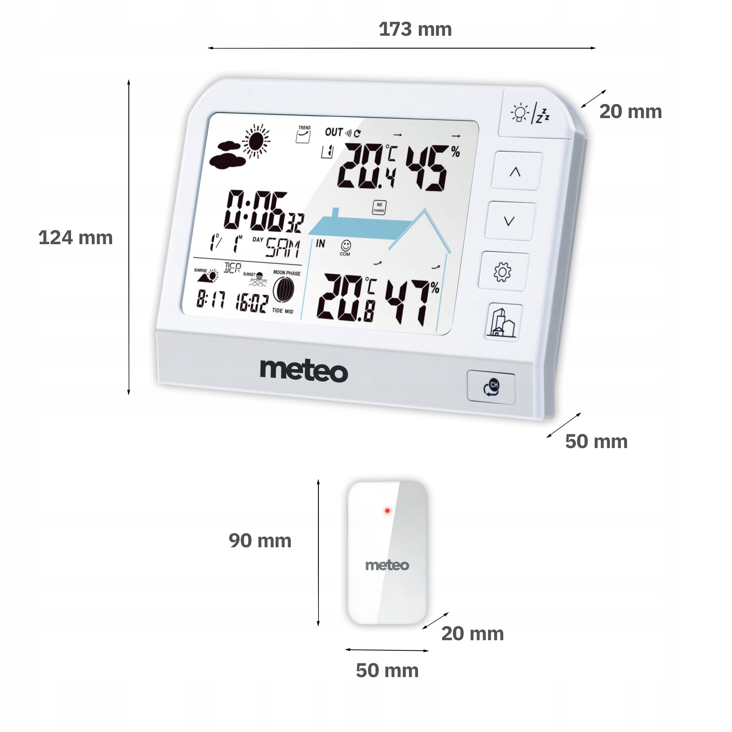 WEATHER STATION METEO SP204 WEATHER HYGROMETER EXTERNAL SENSOR DCF Manufacturer code Sp204B