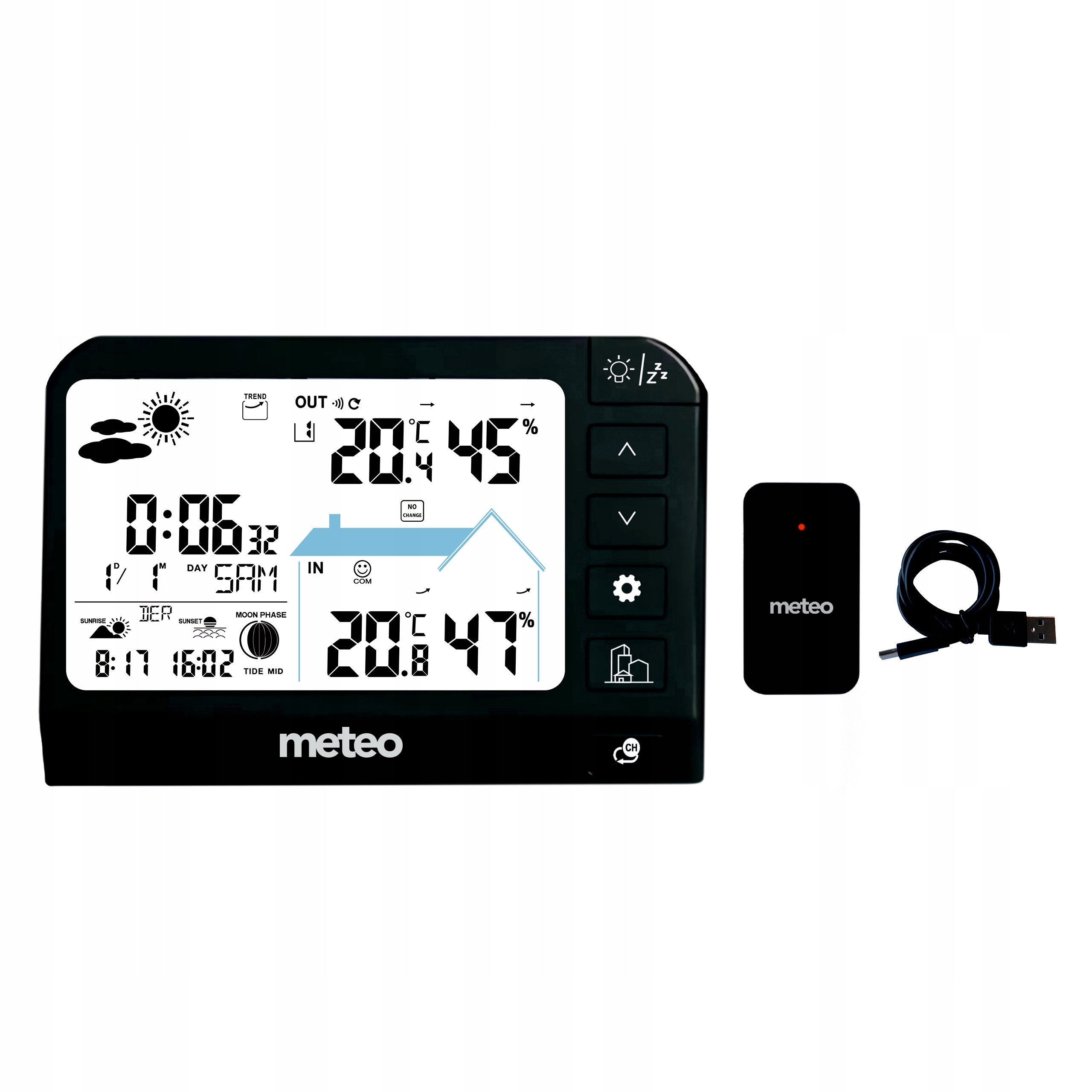 WEATHER STATION METEO SP204 WEATHER HYGROMETER EXTERNAL SENSOR DCF Manufacturer code Sp204C
