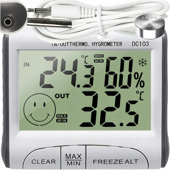 WEATHER STATION THERMOMETER HYGROMETER PROBE - CE Manufacturer code E05 STACJA POGODOWA
