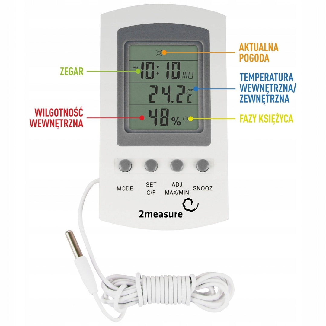WEATHER STATION THERMOMETER HYGROMETER WITH CLOCK 170601 Manufacturer code 170601