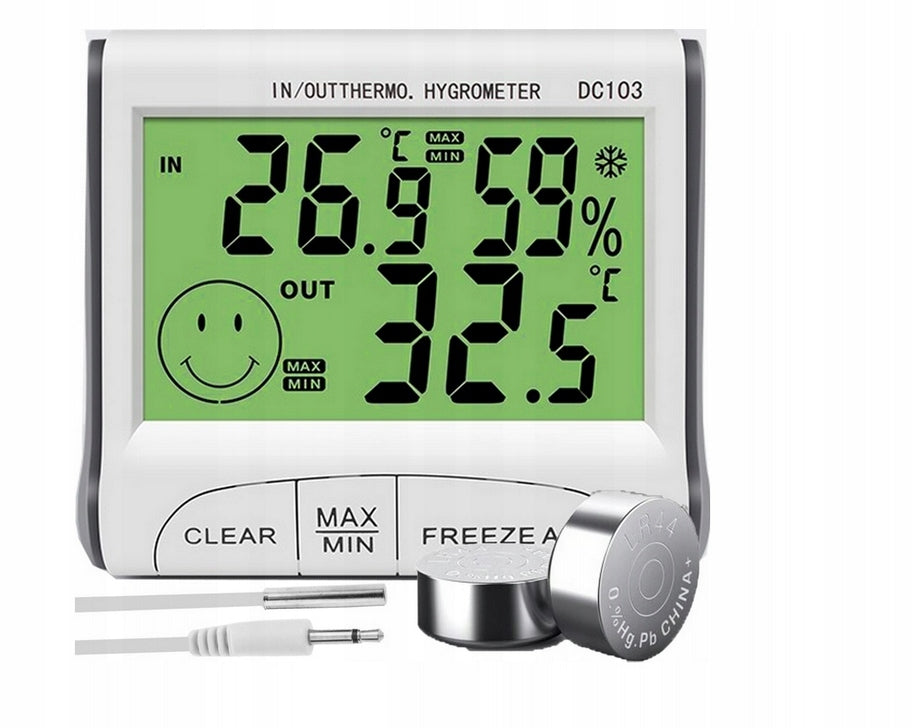 WEATHER STATION THERMOMETER SENSOR MAGNET BATTERY SET HYGROMETER