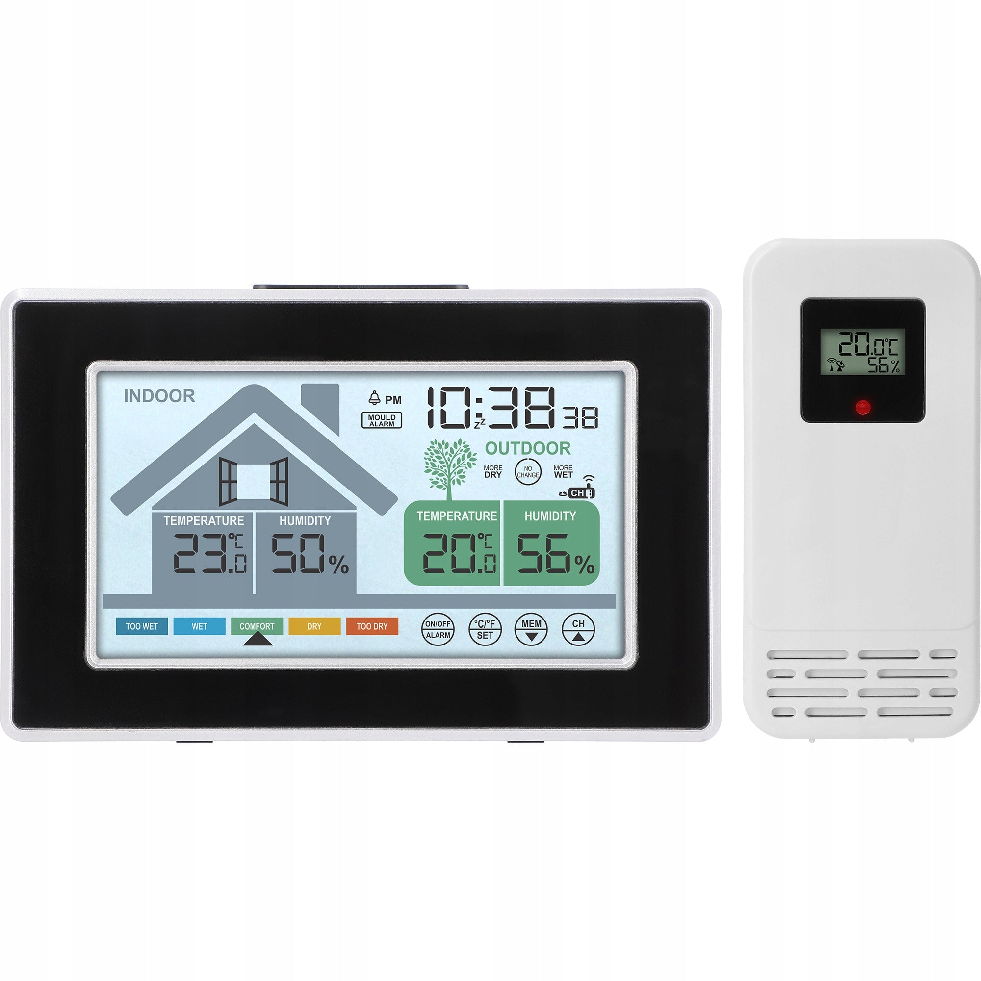 WEATHER STATION WEATHER TEMPERATURE HUMIDITY CLOCK ALARM CLOCK BROWIN Packaging status original